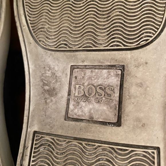 HUGO BOSS Men’s Black Leather Sneakers Sz 40 - Picture 9 of 9